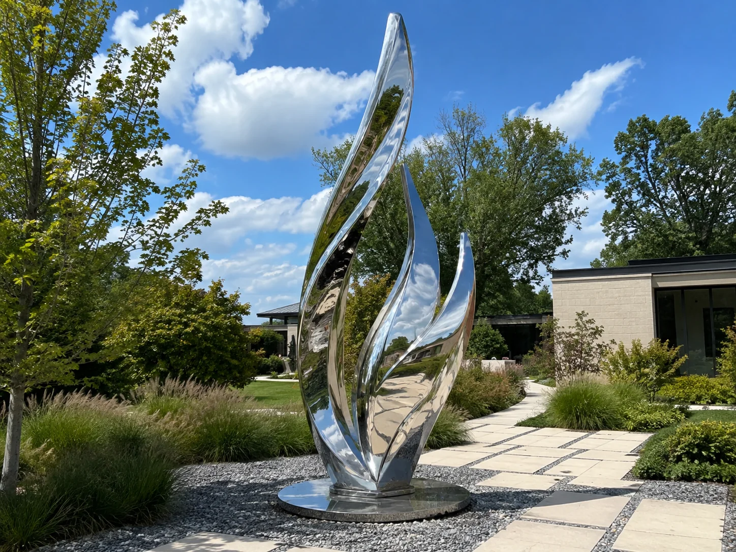 Landscape Garden Flame Stainless Steel Sculpture